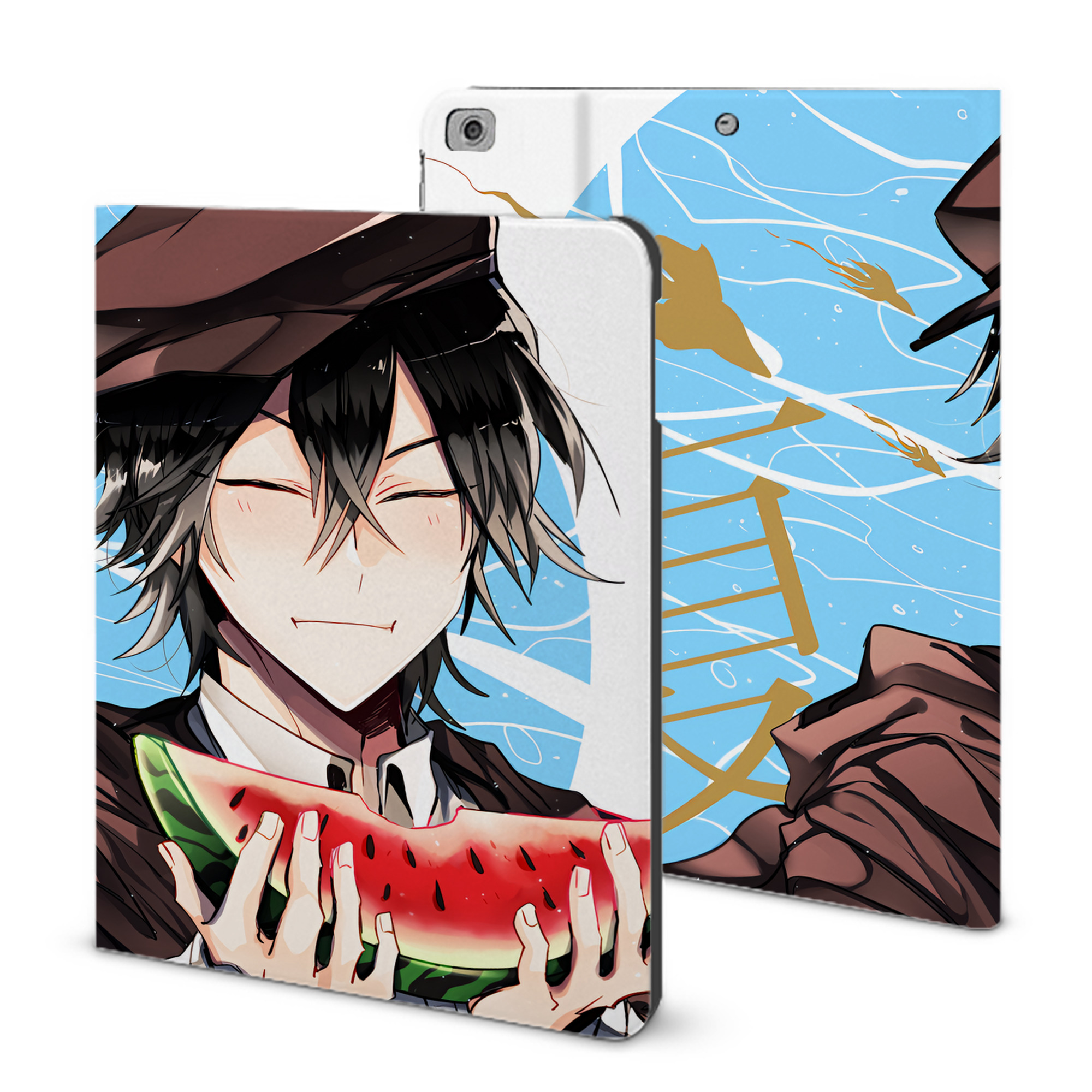 （画像用） 文豪ストレイドッグス Bungo Stray Dogs IPad ケース ブック型 PUレザー TPU 耐衝撃 軽量 薄型 ペン収納なし 全面保護 IPad 各モデル対応